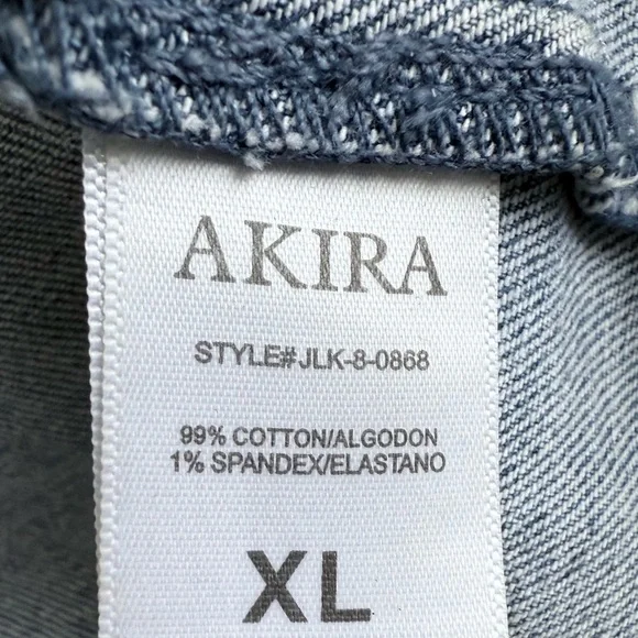 AKIRA Butterfly Kiss Embellished Denim Strapless Mini Tube Dress XL - Picture 8 of 10